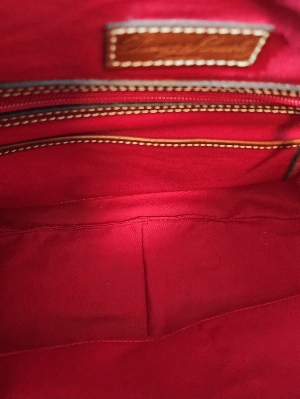 Dooney & Bourke Taupe Pebbled Leather Hobo with Brown Trim - Picture 5 of 6